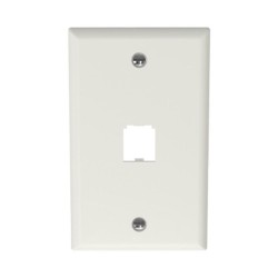 Placa De Pared Vertical Clásica Salida Para 1 Puerto Minicom Color Blanco Mate