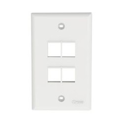 Placa De Pared Vertical Salida Para 4 Puertos Keystone Color Blanco