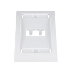 Placa De Pared Vertical Ejecutiva Salida Para 2 Puertos Minicom Con Espacios Para Etiquetas Color Blanco