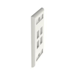 Placa De Pared Vertical Salida Para 4 Puertos Keystone Con Espacios Para Etiquetas Color Banco Mate