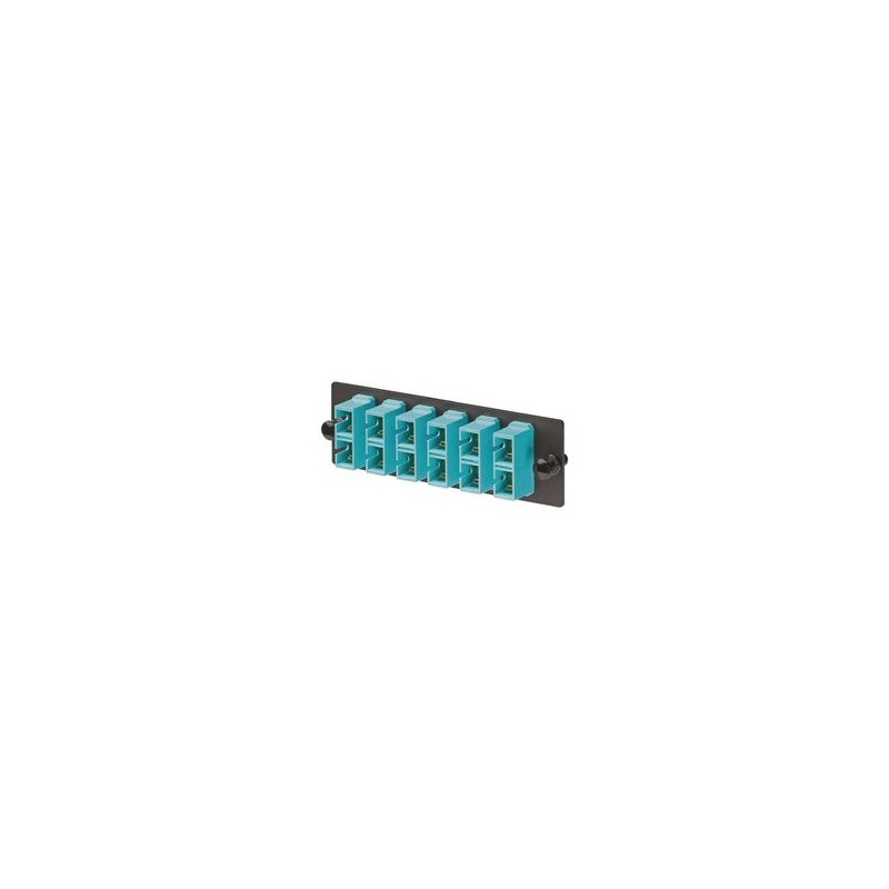 Placa Acopladora De Fibra Optica Fap Con 6 Conectores Sc Duplex (12 Fibras) Para Fibra Multimodo Om3/om4 Color Aqua