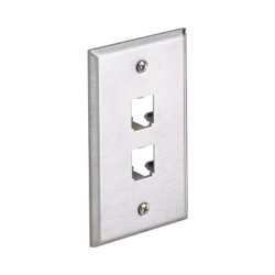 Placa De Pared Vertical De Acero Inoxidable Salida Para 2 Puertos Minicom