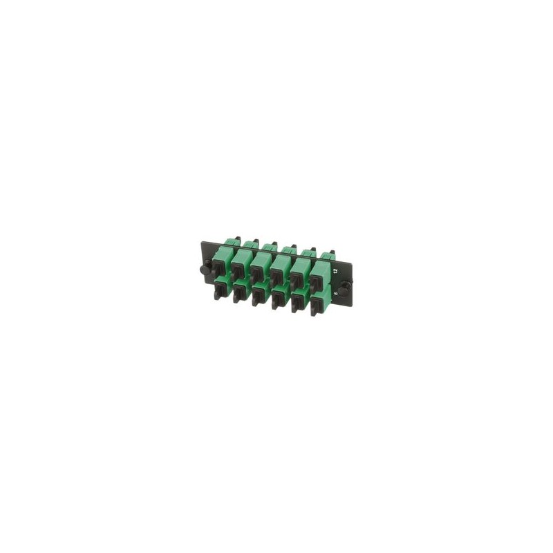 Placa Acopladora De Fibra Optica Fap Con 12 Conectores Sc/apc (12 Fibras) Para Fibra Monomodo Os1/os2 Color Verde