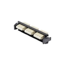Placa Acopladora De Fibra Óptica Quickpack Con 3 Conectores Lc Quad (12 Fibras) Para Fibra Multimodo Beige