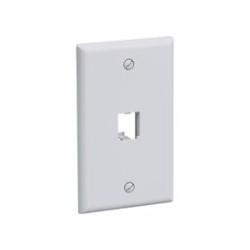 Placa De Pared Vertical Clásica Salida Para 1 Puerto Minicom Color Blanco