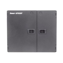 Caja De Conexión De Fibra Óptica Para Montaje En Pared Acepta 2 Placas Fap O Fmp Hasta 48 Fibras Color Negro