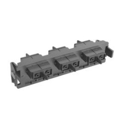 Placa Acopladora De Fibra Óptica Quickpack Con 3 Conectores Sc Duplex (6 Fibras) Negro