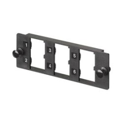Placa Modular Fap De 6 Puertos Minicom Acepta Módulos De Fibra Óptica Cobre O Audio Y Video Color Negro