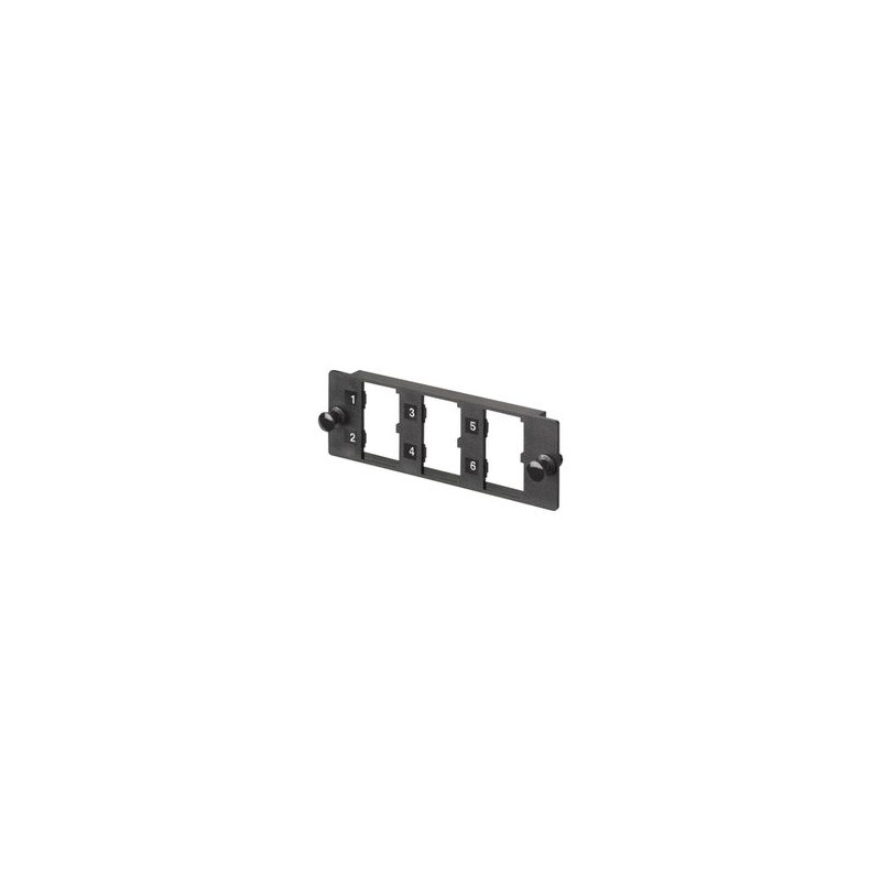 Placa Modular Fap De 6 Puertos Minicom Acepta Módulos De Fibra Óptica Cobre O Audio Y Video Color Negro