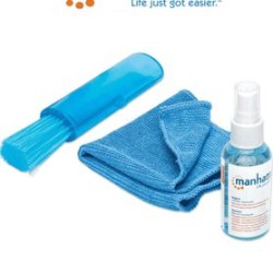 Manhattan 421010   Kit De Limpieza Para Pantallas Lcd/  Libre De Alcohol/  Incluye Solución De Limpieza/ Brocha Y Pano De Microf