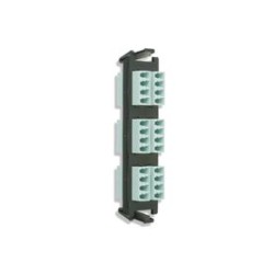 Placa Acopladora De Fibra Óptica Quickpack Con 6 Conectores Lc Quad (24 Fibras) Para Fibra Multimodo Aqua