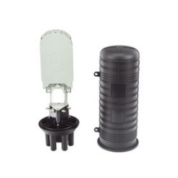 Caja De Distribución De Fibra Óptica Vertical Tipo Domo 48 Empalmes (expandible Hasta 96 Empalmes Con Charola Lpfoscv48st) Exter