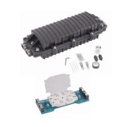 Caja De Distribución De Fibra Óptica Horizontal Hasta 96 Empalmes Exterior Ip68 2 Puertos De Entrada Y Salida
