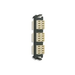 Placa Acopladora De Fibra Óptica Quickpack Con 6 Conectores Lc Quad (24 Fibras) Para Fibra Multimodo Beige