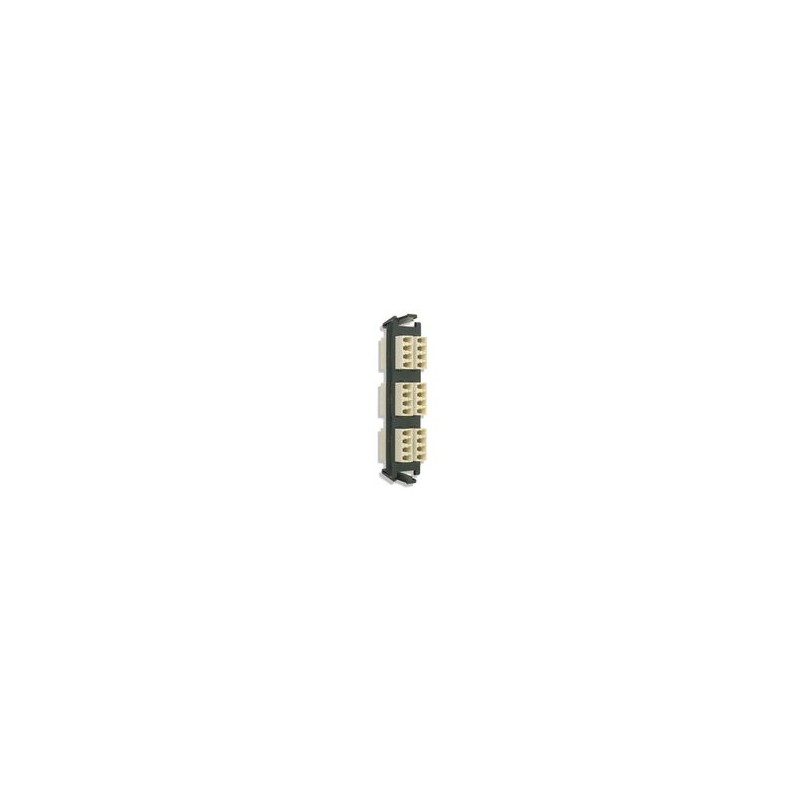 Placa Acopladora De Fibra Óptica Quickpack Con 6 Conectores Lc Quad (24 Fibras) Para Fibra Multimodo Beige
