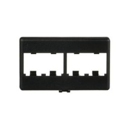 Placa De Mobiliario Modular Estándar Salidas Para 4 Puertos Minicom Color Negro