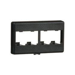 Placa De Mobiliario Modular Estándar Salidas Para 4 Puertos Minicom Color Negro