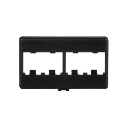 Placa De Mobiliario Modular Estándar Salidas Para 4 Puertos Minicom Color Negro