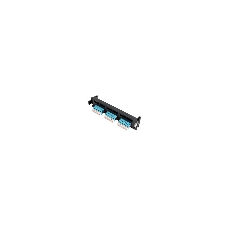 Placa Acopladora De Fibra Óptica Quickpack Con 6 Conectores Lc Duplex (12 Fibras) Para Fibra Multimodo Aqua