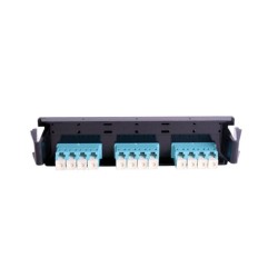 Placa Acopladora De Fibra Óptica Quickpack Con 6 Conectores Lc Duplex (12 Fibras) Para Fibra Multimodo Aqua