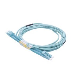 Jumper De Fibra Óptica Multimodo Om4 50/125 Lclc Ofnr (riser) 2.0 Mm Dúplex Aqua 3 Metros