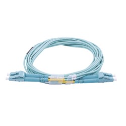 Jumper De Fibra Óptica Multimodo Om4 50/125 Lclc Ofnr (riser) 2.0 Mm Dúplex Aqua 3 Metros