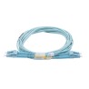 Jumper De Fibra Óptica Multimodo Om4 50/125 Lclc Ofnr (riser) 2.0 Mm Dúplex Aqua 3 Metros