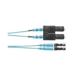 Jumper De Fibra Optica Multimodo 50/125 Om3 Lcsc Duplex Ofnr (riser) Color Aqua 2 Metros
