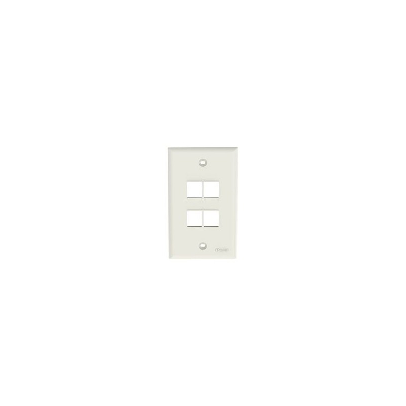 Placa De Pared Vertical Salida Para 4 Puertos Keystone Color Blanco Mate