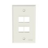 Placa De Pared Vertical Salida Para 4 Puertos Keystone Color Blanco Mate