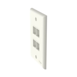 Placa De Pared Vertical Salida Para 4 Puertos Keystone Color Blanco Mate