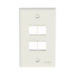 Placa De Pared Vertical Salida Para 4 Puertos Keystone Color Blanco Mate