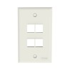 Placa De Pared Vertical Salida Para 4 Puertos Keystone Color Blanco Mate