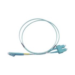 Jumper De Fibra Óptica Multimodo Om3 50/125 Lcsc Ofnr (riser) 2.0 Mm Dúplex Aqua 2 Metros