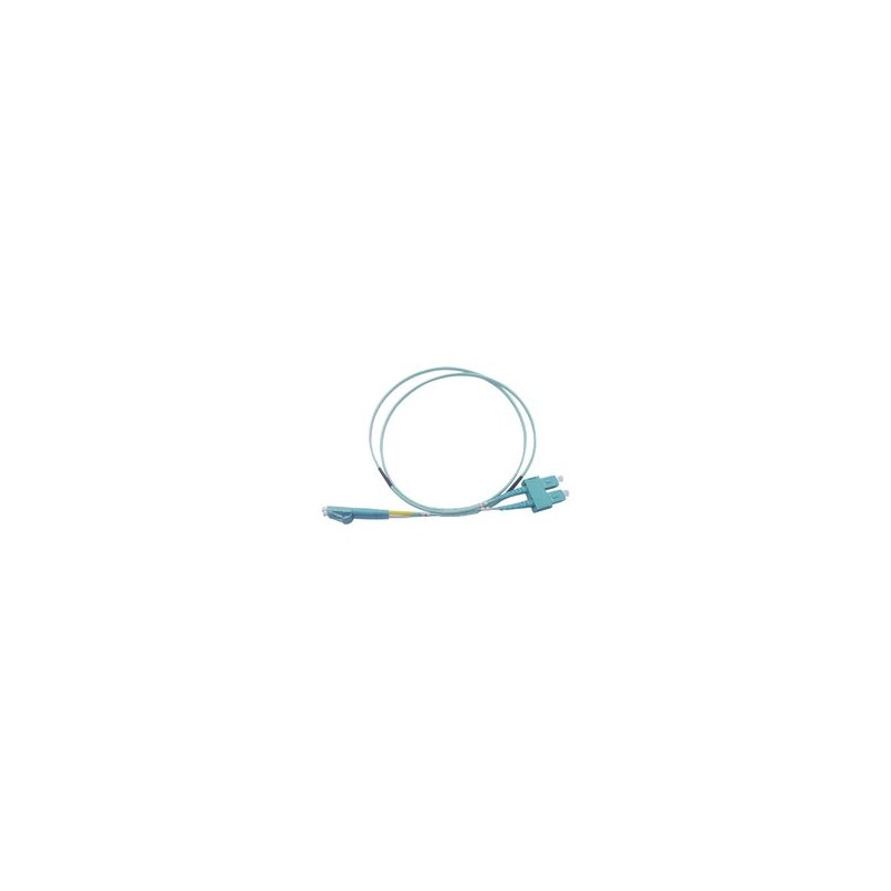 Jumper De Fibra Óptica Multimodo Om3 50/125 Lcsc Ofnr (riser) 2.0 Mm Dúplex Aqua 3 Metros
