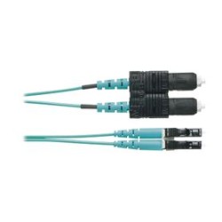 Jumper De Fibra Optica Multimodo 50/125 Om4 Lcsc Duplex Ofnr (riser) Color Aqua 3 Metros
