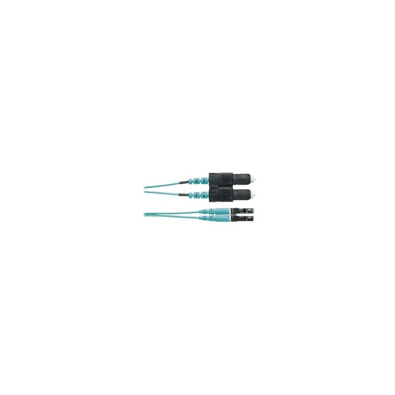 Jumper De Fibra Optica Multimodo 50/125 Om4 Lcsc Duplex Ofnr (riser) Color Aqua 3 Metros