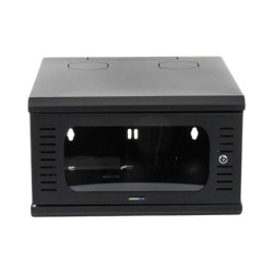Gabinete Para Montaje En Pared Fijo Con 4 Unidades De Rack De 19in Puerta De Cristal Templado Fabricado En Acero