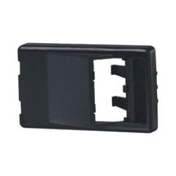 Placa De Mobiliario Modular Estándar Salidas Para 2 Puertos Minicom Angulados Color Negro
