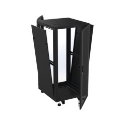 Gabinete Profesional Para Telecomunicaciones De Piso 24 Ur 600 Mm De Profundidad Puerta Ventilada Y Chapa De Seguridad Con Llave