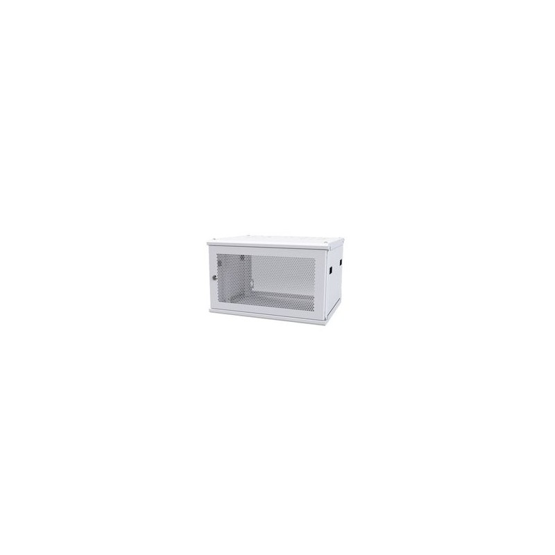 Gabinete De Pared Fijo Puerta Perforada Rack 19 De 6 Ur (600 X 355 X 523 Mm)(an X Al X Prof.) Color Blanco