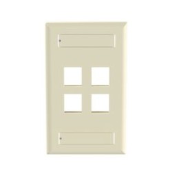 Placa De Pared Vertical Salida Para 4 Puertos Keystone Con Espacios Para Etiquetas Color Marfil