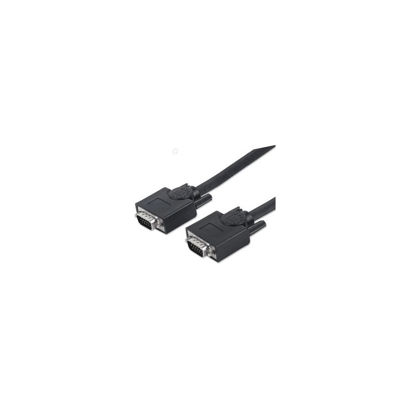 Manhattan 311731  Cable De 1.8 Metros Para Monitor Svga/ Hd 15 Macho A Hd 15 Macho/ Color Negro/