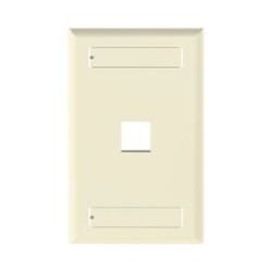 Placa De Pared Vertical Salida Para 1 Puerto Keystone Con Espacios Para Etiquetas Color Marfil