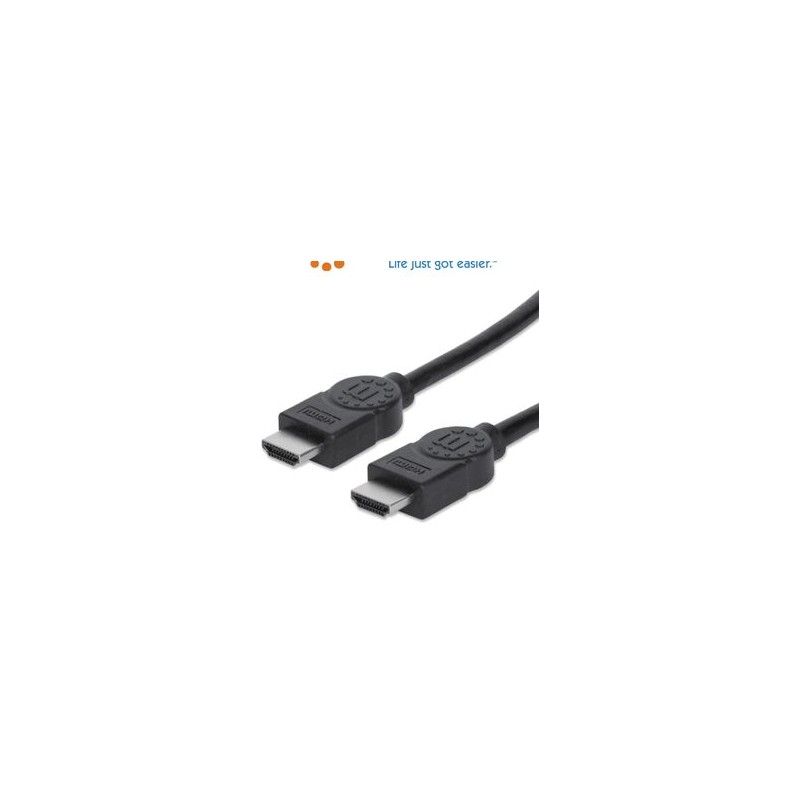 Manhattan 323246  Cable Hdmi De Alta Velocidad De 10 Metros/ Resolución 4k30hz/ Soprota 3d Y Canal De Ethernet De 100 Mbps/ Hdmi