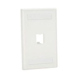 Placa De Pared Vertical Clásica Salida Para 1 Puerto Minicom Con Espacios Para Etiquetas Color Blanco Mate
