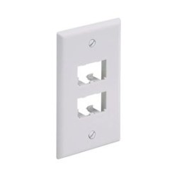 Placa De Pared Vertical Clásica Salida Para 4 Puertos Minicom Color Blanco