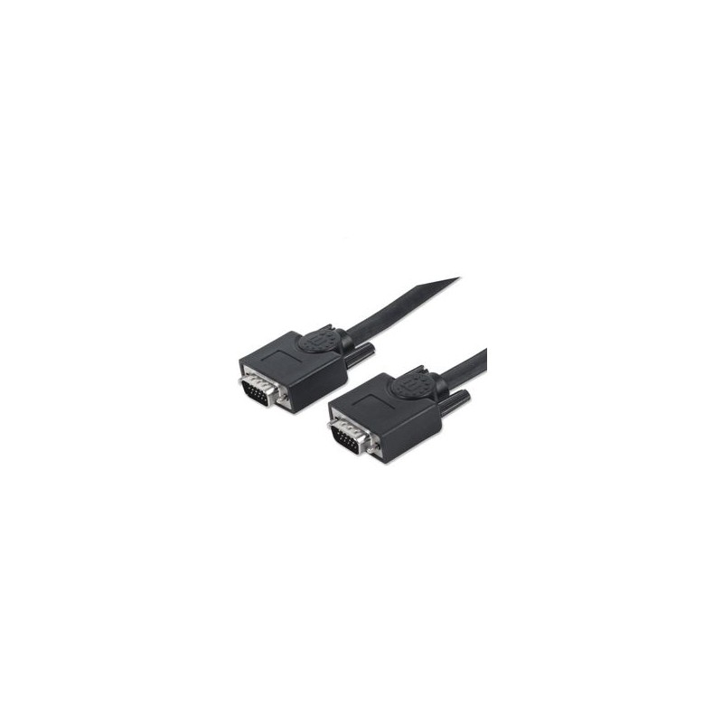 Manhattan 372978  Cable De 7.5 Metros Para Monitor Svga/ Hd 15 Macho A Hd 15 Macho/ Color Negro/