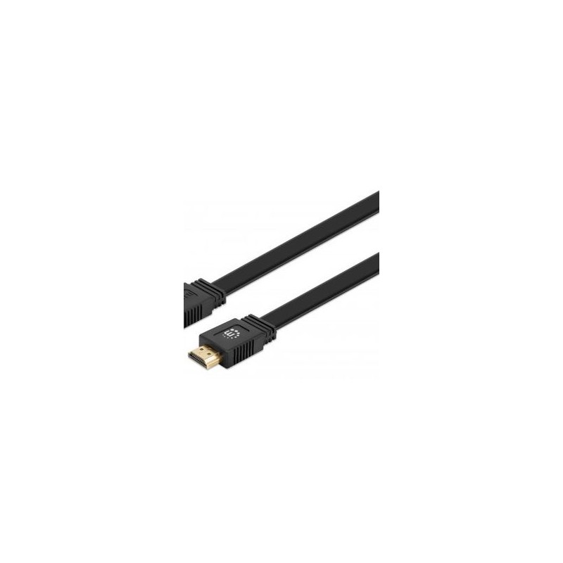 Cable HDMI 2.0 Alta Velocidad con Ethernet PLANO 4K60Hz MANHATTAN 355643 10 m Macho Negro NMG-30U2