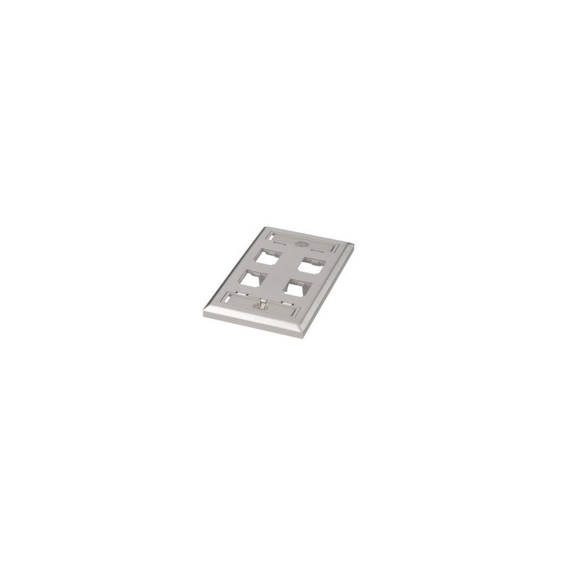 Placa De Pared Vertical De Acero Inoxidable Salida Para 4 Puertos Minicom Con Espacios Para Etiquetas